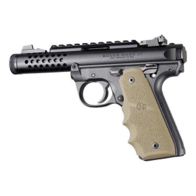 Hogue Ruger 22/45 MKIV Rubber Grip with Finger Grooves Flat Dark Earth