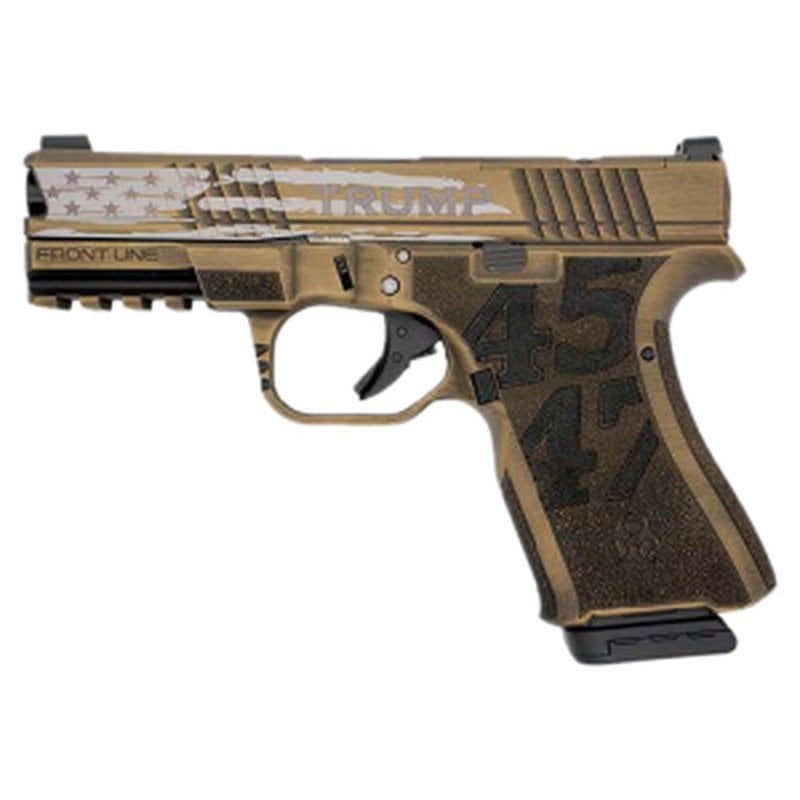 Black Rain Ordnance Frontline 9mm Pistol 4in Gold Battleworn BRO-FL-TRUMP-GB