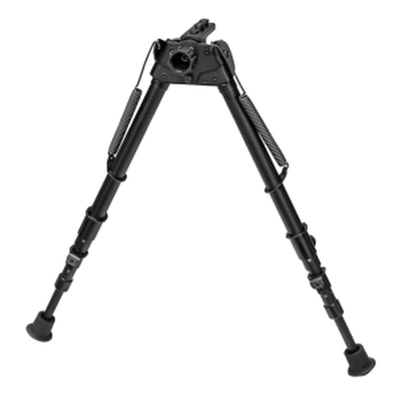 Harris Bipods S-25CM-LOK Swivel 25C M-LOK, 13.5-27", Black Steel/Aluminum, Rubber Feet