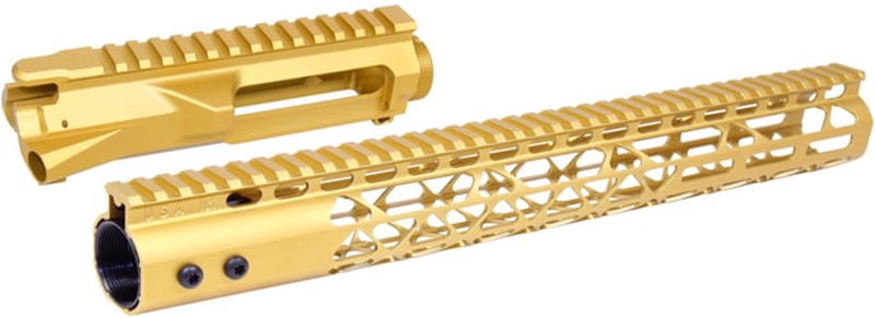Guntec USA AR-15 Stripped Billet Upper Receiver 15 in Air Lite Series M-LOK Handguard Combo Set