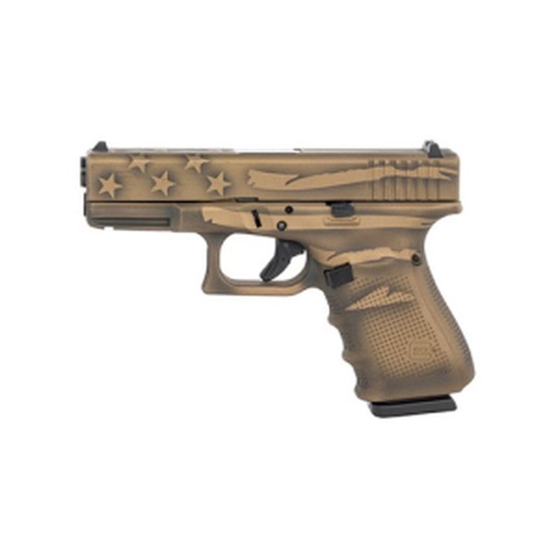 Glock G17 Gen5 MOS 9mm 4.49in 17rd Pistol - Coyote Battle Worn Flag Cerakote