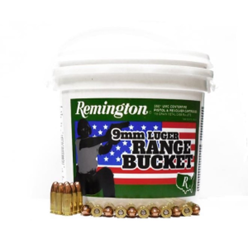 Remington 9mm Luger 115 Grain FMJ Range Bucket 350 Round