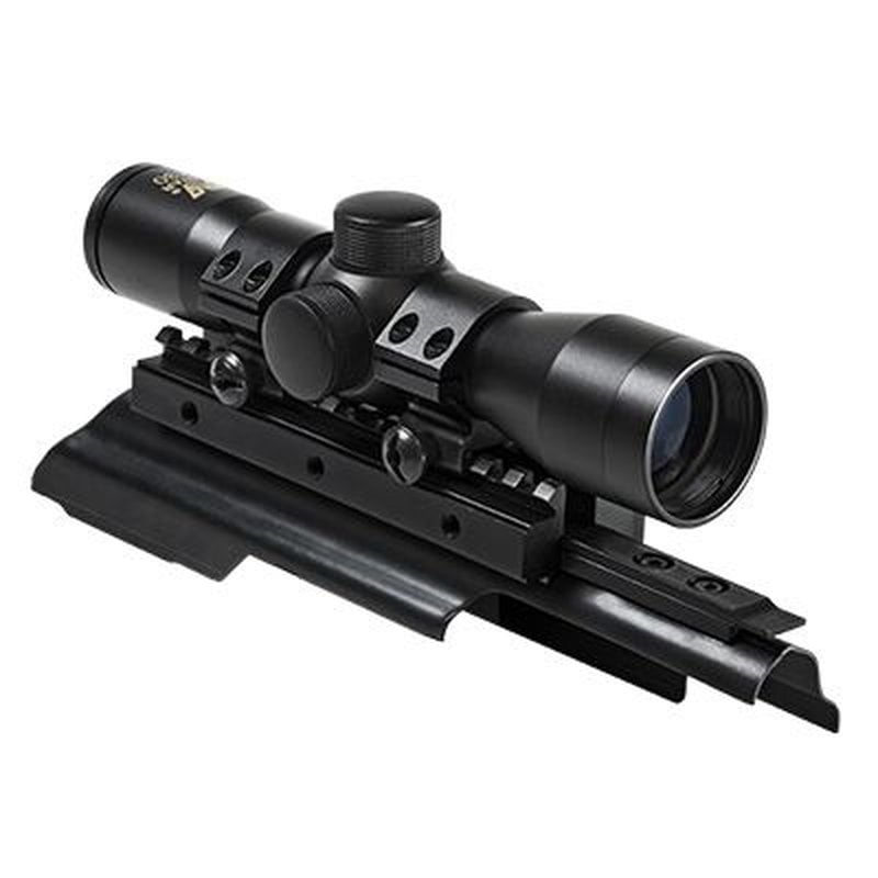 NcSTAR AK Tri-Rail Cover Combo with 4x30 Compact Scope P4 Sniper Reticle KAKSC430B-A