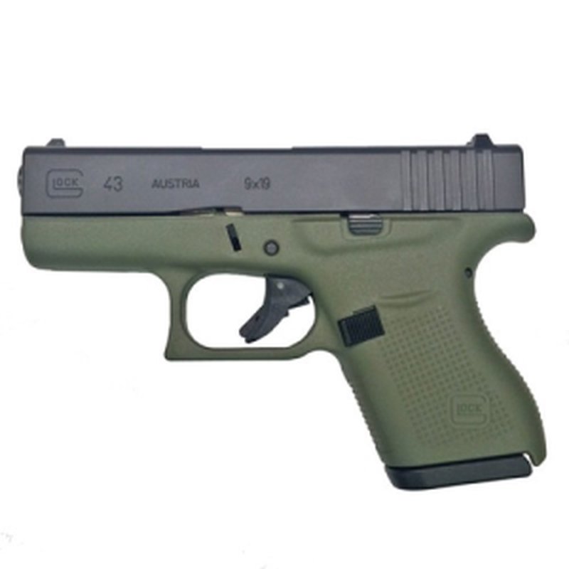 Glock G43 9mm 3.5" 6rd Battlefield Green Semi-Auto Handgun