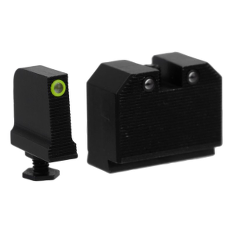 Night Fision Optics Ready Stealth Night Sight Set for Glock 17/19/34 w/ DPP/509t/Romeo Pro - Yellow Front Ring