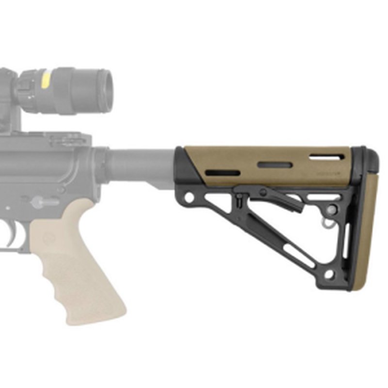 Hogue 15350 AR-15/M-16 OverMolded Collapsible Buttstock Commercial Buffer Tube FDE