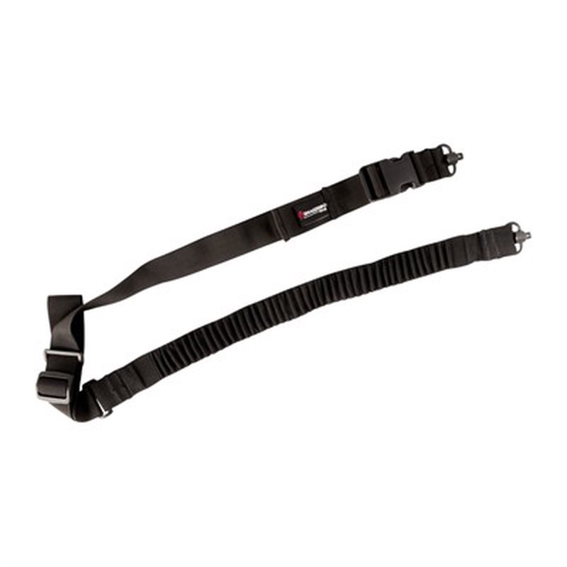Armageddon Gear Precision Rifle Sling with QD Swivels, Black bungee webbing