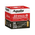 Aguila 1B221103 Super Extra High Velocity 22 LR 38 Grain Copper Plated Hollow Point Bulk 250 Rounds