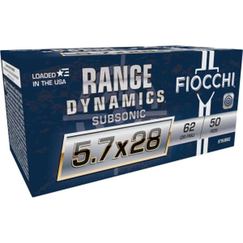 Fiocchi Range Dynamics Subsonic 5.7x28mm 62gr FMJ Ammo
