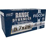 Fiocchi Range Dynamics Subsonic 5.7x28mm 62gr FMJ Ammo