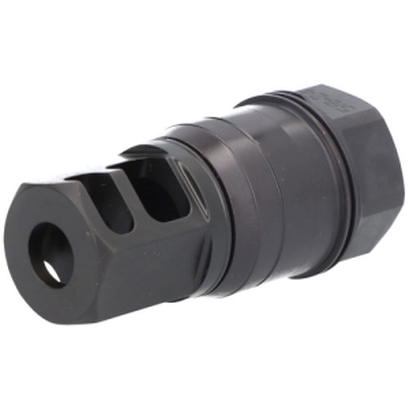 Sig Sauer SL76258X2425DEGM Clutch-Lok QD Muzzle Brake Black Stainless Steel with 5/8\"-24 Threads for 7.62mm 25 Degree Taper