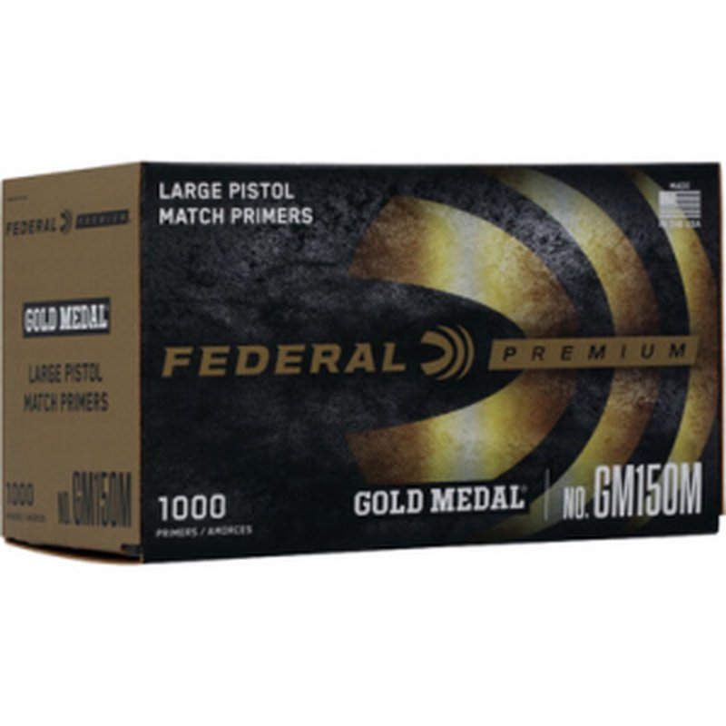 Federal GM150M Large Pistol Primers Gold Medal 1000 ct. HAZ