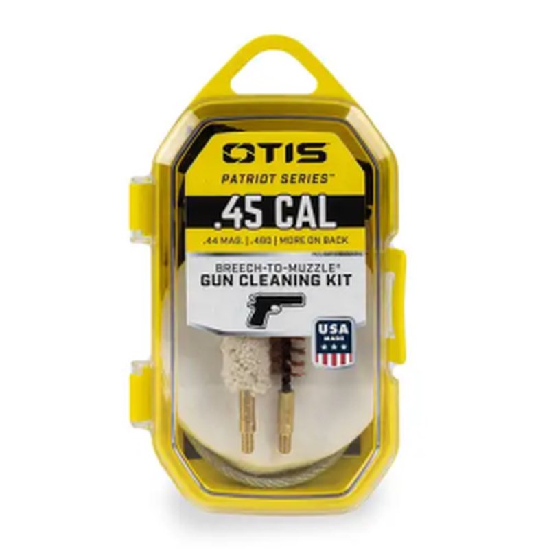 Otis 45 Cal Essential Cleaning Kit pistol cleaning patches bronze brush mop