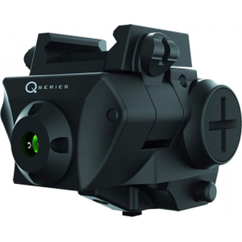 iProtec 6117 Q-Series SC-G 5mW Green Laser with 532nM Wavelength & Black Finish for Rail-Equipped Compact, Subcompact Pistols