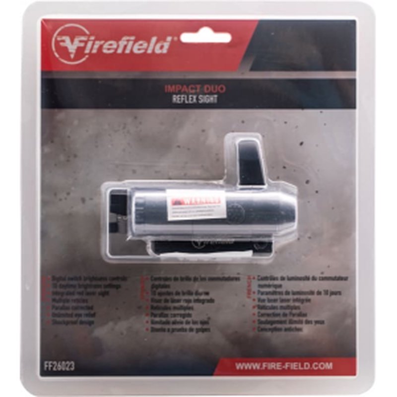 Firefield FF26023 Impact Duo w/Laser Matte Black 1x31x22mm Multi-Dot Sizes/Illuminated Red Multi Reticle Features Red Laser