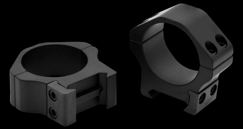 Warne Maxima Horizontal Scope Rings 30mm Low Matte Black Picatinny Weaver