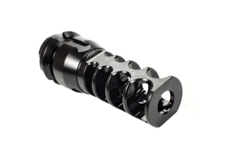 JMac Customs 4C 1/2-28 4-Port Muzzle Brake with KeyMount RRD-4C-28S-KM Color: Black, Finish: Nitride