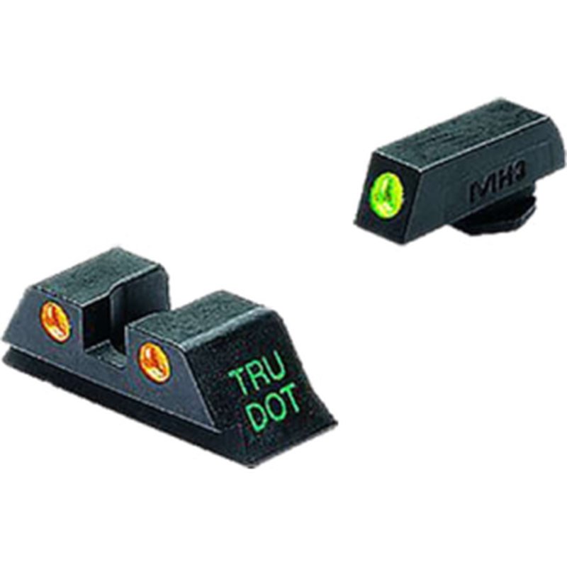 Meprolight 10224O Tru-Dot Fixed Night Sight Set for Glock Green Front/Orange Rear