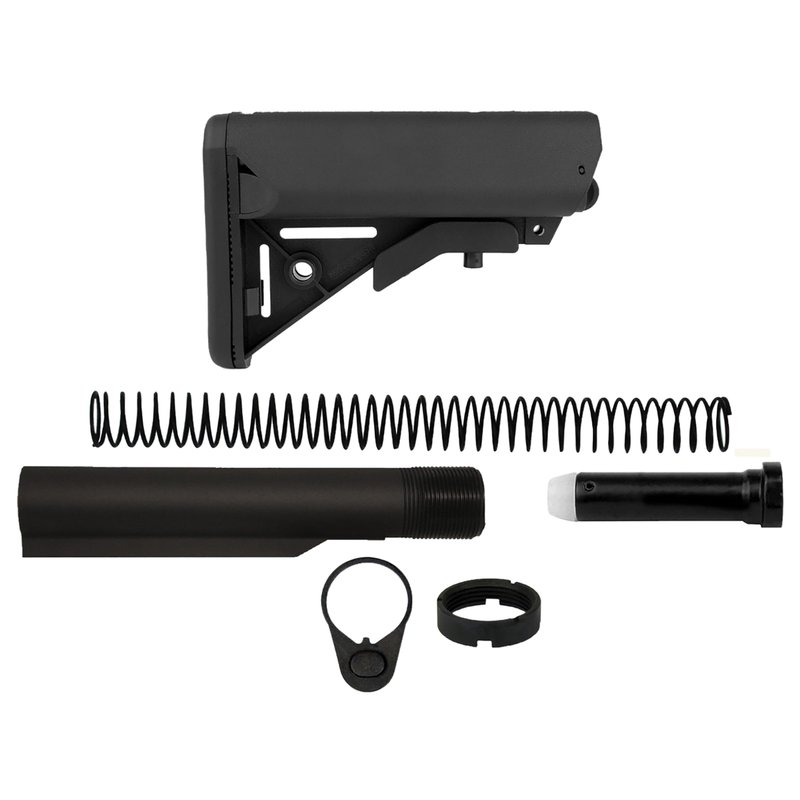 TacFire Mil-Spec Buffer Tube Kit w/6-Position Stock and Buttpad Black