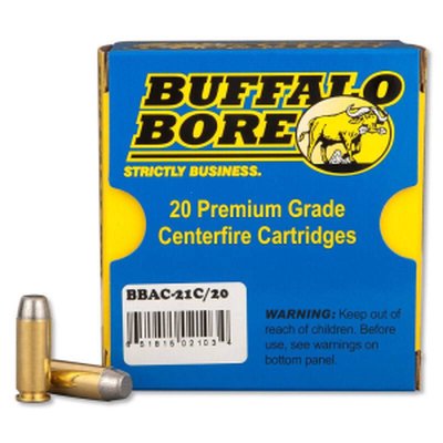 Buffalo Bore 21C/20 Outdoorsman 10mm Auto 220 gr HCFN Hard Cast Flat Nose Ammo