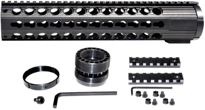 Kexuan Free Float KeyMod Handguard for .308 Low Profile Upper Receiver - 12.5 in - Black