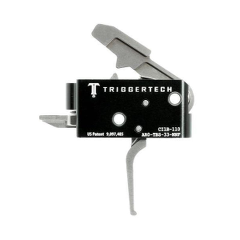 TriggerTech AR15 Competitive Flat Trigger 2 Stage Stainless Steel/Black