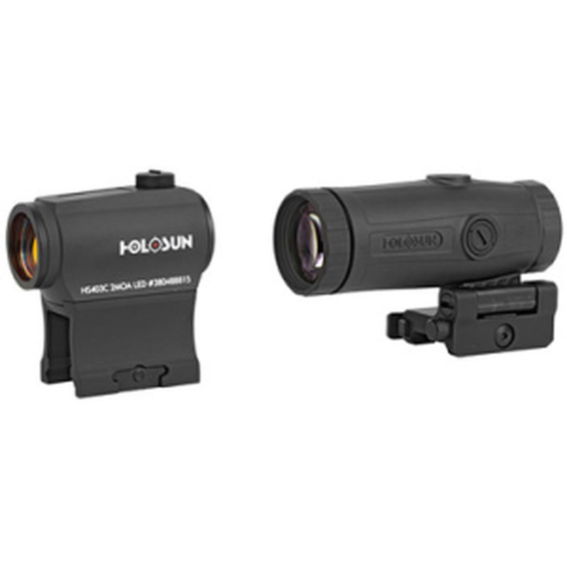 Holosun HS403C 2 MOA Red Dot + HM3X 3X Magnifier Solar Failsafe Combo