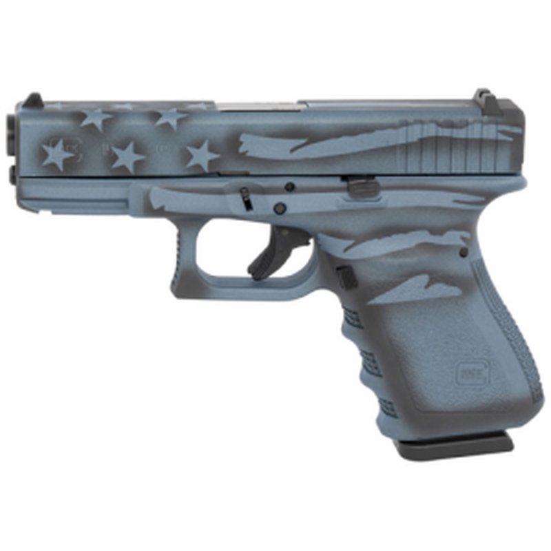 Glock G19 Gen 3 9mm 4.02" 15rd Pistol Blue Titanium Flag Cerakote