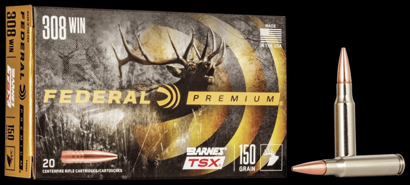 Federal Premium 308 Winchester Barnes Triple Shock X TSX Ammo 150 Grain