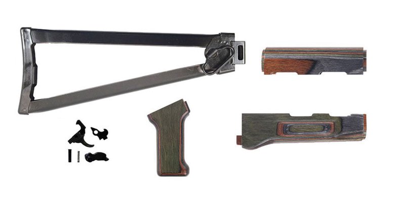PSA AK "Voodoo" Furniture Set with Folding Stock and PSAK-47 Premium Single Hook Semi-Auto Fire Control Group