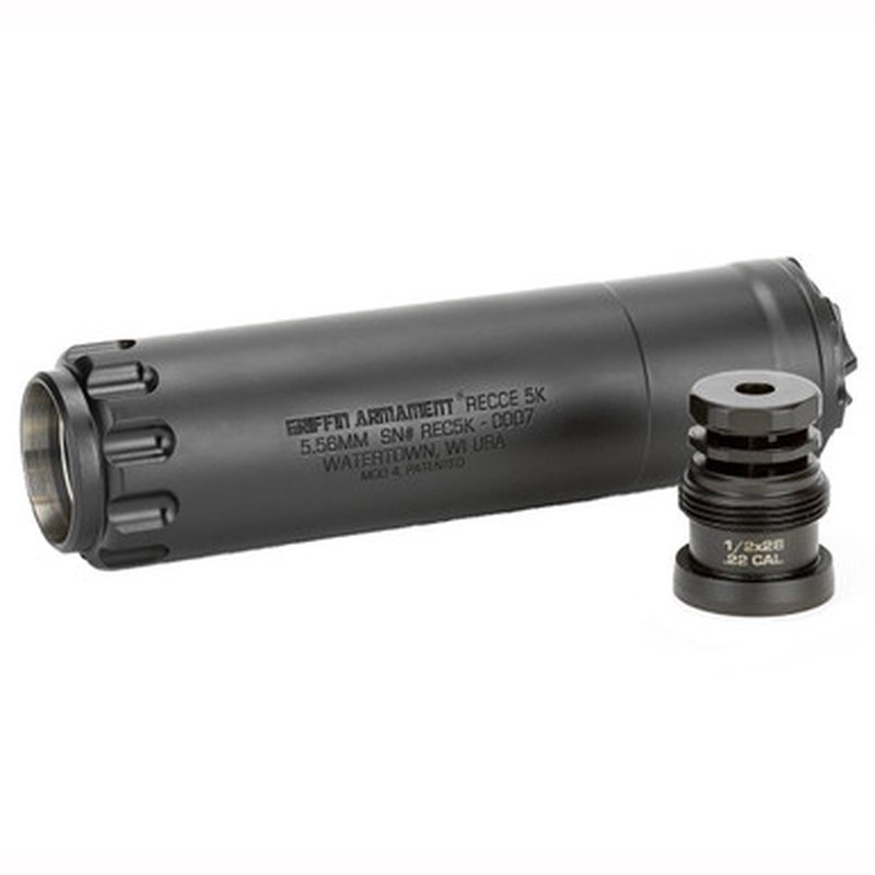 Griffin Armament Recce 5K Fixed Mount Suppressor 5.56 NATO BK