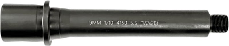 Lead & Steel AR-9 9mm Threaded AR Barrel 5.5in Straight Blowback 1-10 Twist 1/2x28 Black