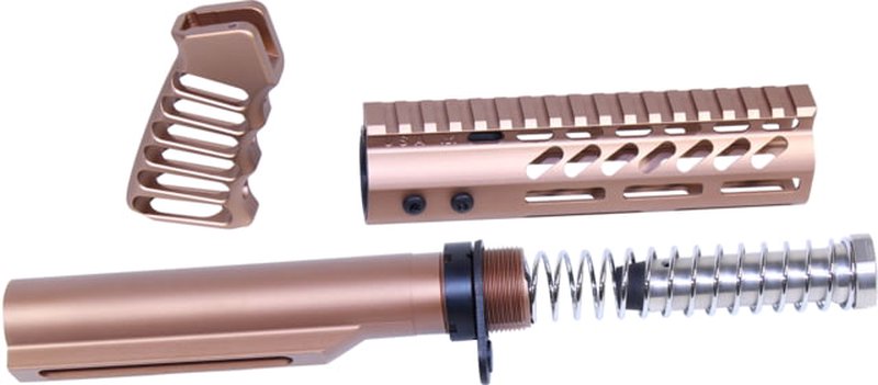Guntec USA AR-15 Pistol Furniture Set with Mil-Tube, M-LOK 7" Handguard