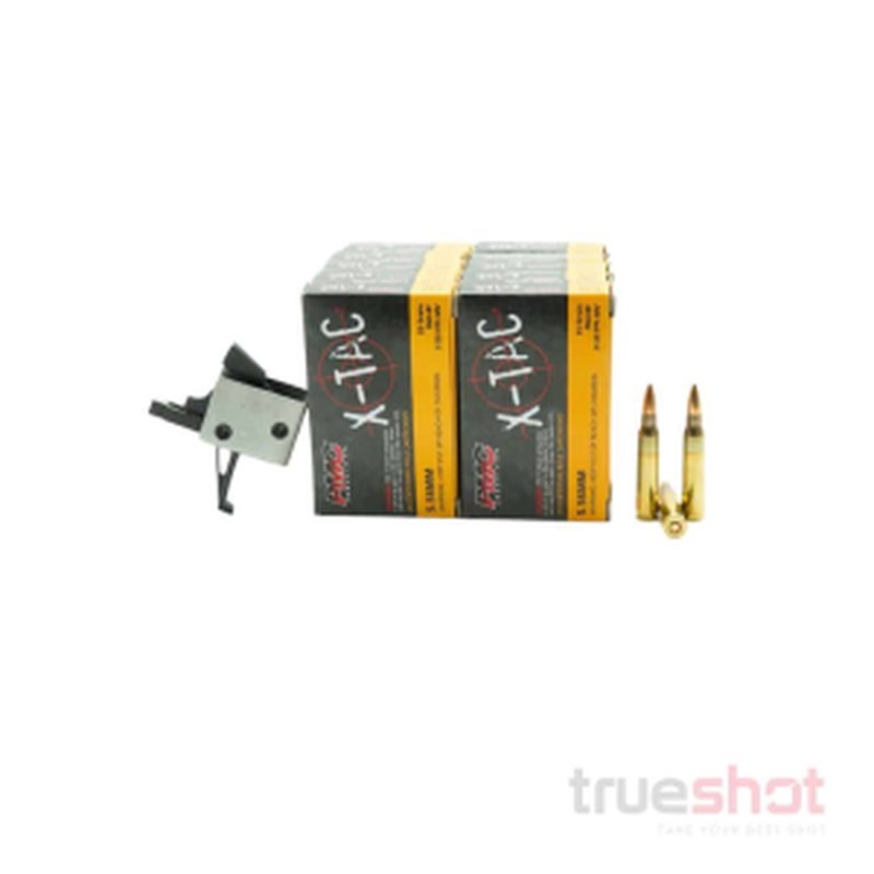 CMC 3.5 lb Single Stage Flat Drop-In AR-15 Trigger Bundle With 200 Rounds PMC Ammo
