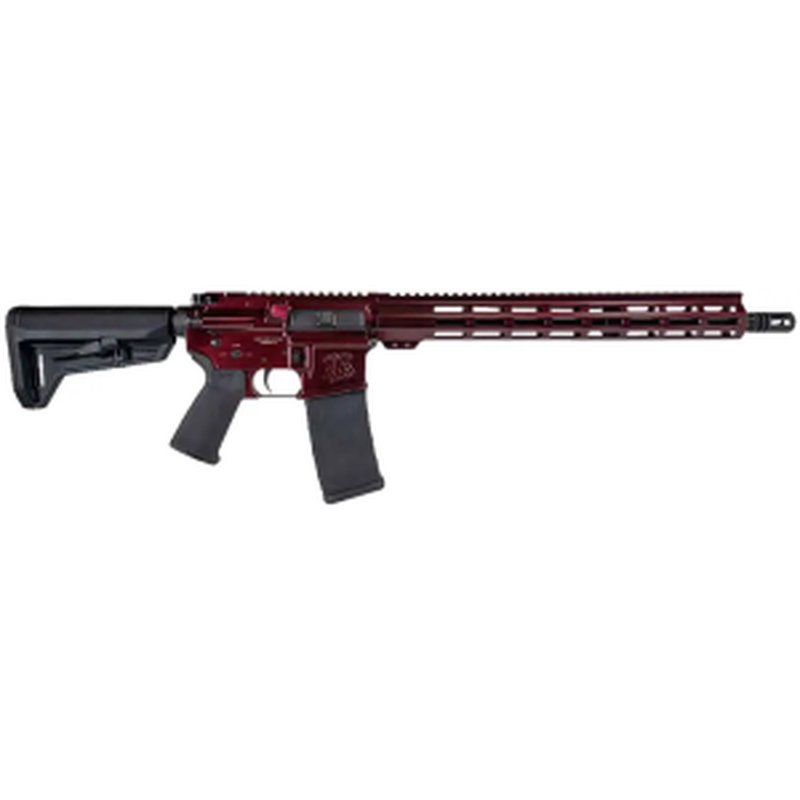 Shark Coast Tactical Blaze 5.56 NATO AR-15 Rifle 16\" Black Nitride Threaded Barrel Red Blaze Cerakote