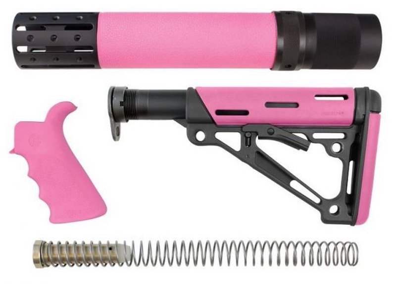 Hogue AR-15/M16 Kit Grip Forend Collapsible Buttstock (Pink)