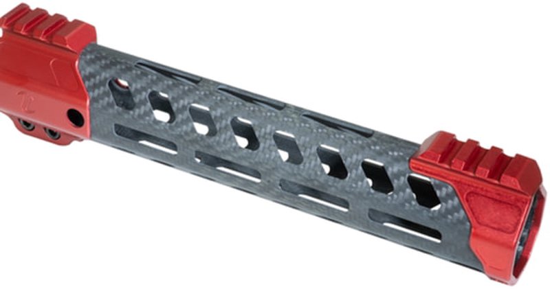 Timber Creek Enforcer 9in M-Lok Handguard Red Anodized CF E9 HG R