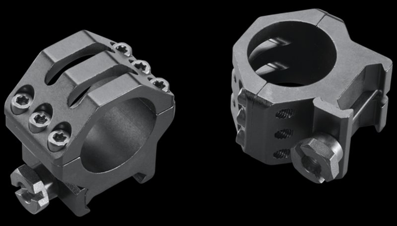 Weaver Mounts Six-Hole Skeleton Scope Rings 1 in Medium Matte Black Aluminum