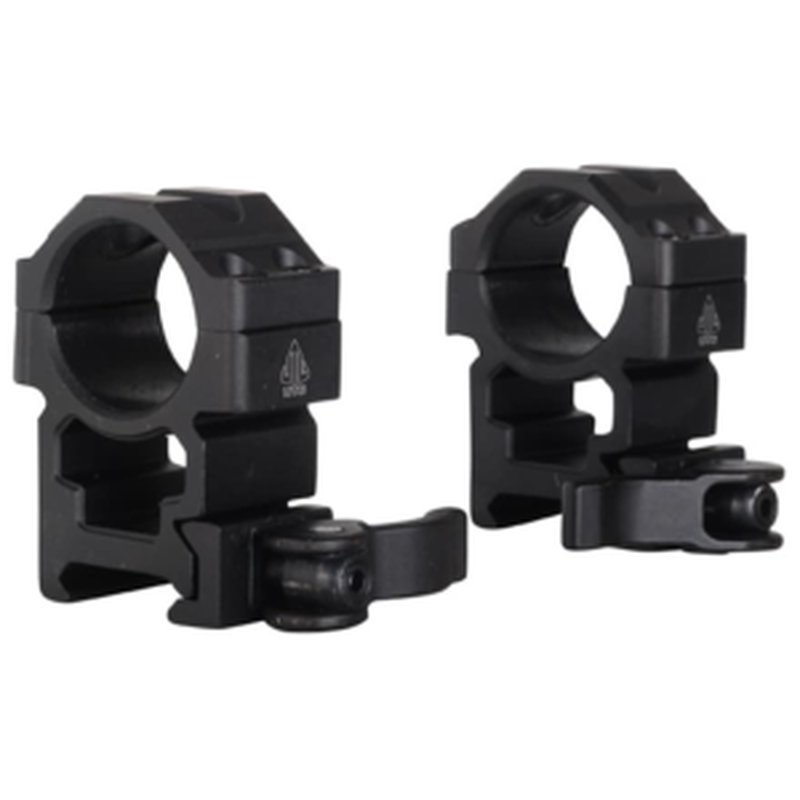 UTG Max Strength Tactical 4 Hole QD Picatinny 1" Scope Rings Matte Black High