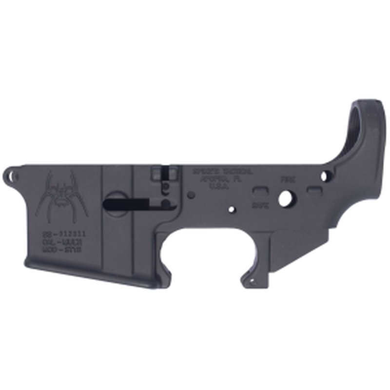 Spikes STLS018 Spider AR Platform Lower Receiver Multi-Caliber Black Hardcoat Anodized