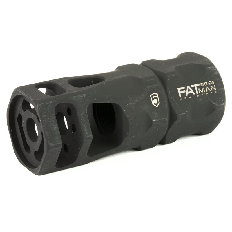Phase 5 FATman Hex Brake Muzzle Brake 5/8x24 Mil-Spec Parkerized Black
