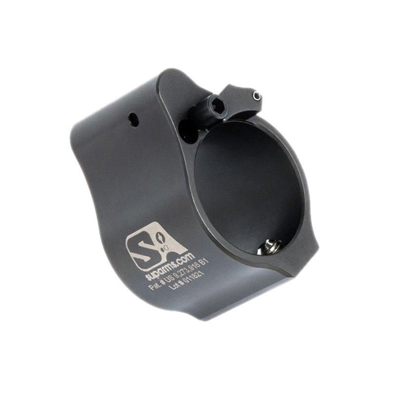 Superlative Arms Solid Set Screw Direct Impingement Adjustable Gas Block 0.875 in x 1 in Black