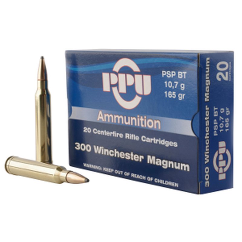 PPU PP3002 .300 Win Mag 165gr PSPBT Standard Rifle Ammo (20/10 case)