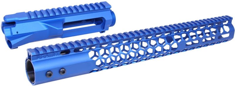 Guntec USA AR-15 Stripped Billet Upper Receiver 15 in Air Lite Series Honeycomb M-LOK Handguard Combo Set