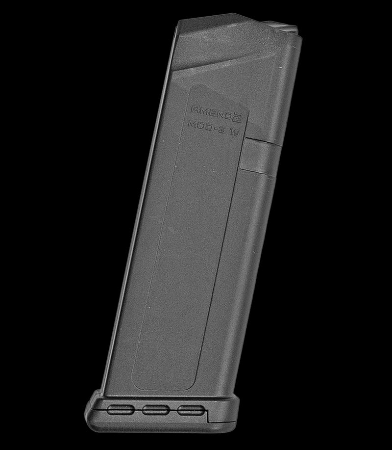 Amend2 MOD-3 Glock 19 15-Round 9mm Polymer Magazine, Black
