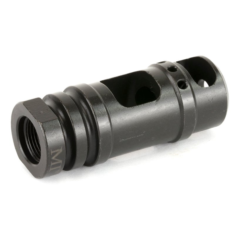 Midwest Industries AR-15 Two-Chamber Muzzle Brake 1/2x28 Thread Tool Steel Black Phosphate MI-MB4