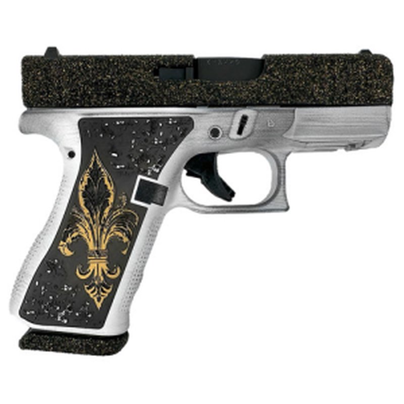 Glock G43X 9mm Pistol 3.41in Barrel Black & Gold Glitter Cerakote
