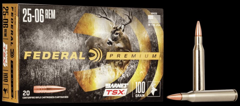 Federal Premium Barnes Triple Shock X TSX .25-06 Rem Brass 100 Grain Ammo 20 Rounds
