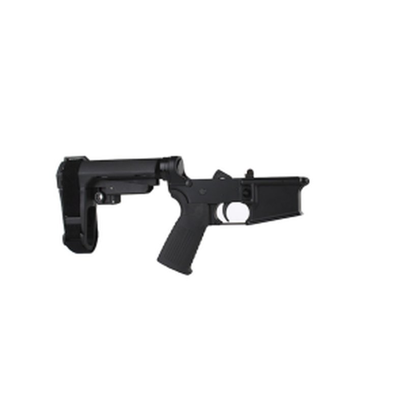BC-15 | Complete Pistol Lower Assembly With Pistol Brace | Multi-Caliber (Black Anodized)