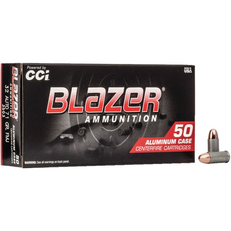 CCI Blazer .32 ACP 71gr TMJ Centerfire Handgun Ammo 50 Rounds